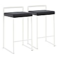LumiSource Fuji Contemporary Counter Stools, White/Black, Set Of 2 Stools, B26FUJIWVBK2 1 thumbnail image