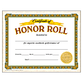 TREND Certificates, Honor Roll, 8 1/2" x 11", Gold/White, Pre-K - Grade 12, Pack Of 30