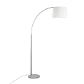 Lumisource March Floor Lamp, 74"H, White Shade/White Marble/Nickel Base