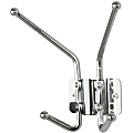 Safco® Metal Wall Rack Coat Hooks, 2 Hooks, 7 1/16"H x 6 1/2"W x 3"D, Chrome