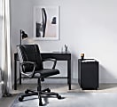 Realspace® Rezzi Vegan Leather Mid-Back Manager Office Chair, Black