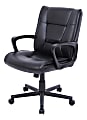 Realspace® Rezzi Vegan Leather Mid-Back Manager Office Chair, Black