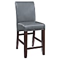 24" Parsons Barstool with Antique Bronze Nail Heads in Pewter Faux Leather