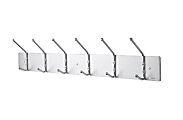 Safco® Metal Wall Rack Coat Hooks, 6 Hooks, 6 3/4"H x 36"W x 3 3/4"D, Satin Aluminum 1 thumbnail image