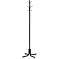 Safco 4 Double Hook Costumer - 8 Hooks - 80 lb (36.29 kg) Capacity - 2.50" Size - for Garment, Hat - Steel - Black - 1 Each