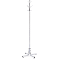 Safco 4 Double Hook Costumer - 8 Hooks - 80 lb (36.29 kg) Capacity - 70" Height x 21" Width - 2.50" Size - for Garment, Hat - Steel - Chrome - 1 Each 1 thumbnail image