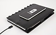 TUL® Wireless Charging Discbound Notebook, Leather Cover, Junior Size, Black