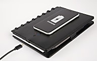TUL® Wireless Charging Discbound Notebook, Leather Cover, Junior Size, Black 1 thumbnail image