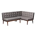 Baxton Studio 9306 2-Piece Dining Nook Banquette Set, Gray