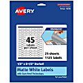 Avery® TrueBlock® Labels With Sure Feed®, 94749-TWMP25, Barbell, 1/2" x 2-1/2", Matte White, Pack Of 1125 1 thumbnail image