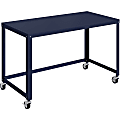 Lorell SOHO Personal Mobile Desk - For - Table TopRectangle Top - 200 lb Capacity - 48" Table Top Length x 24" Table Top Width - 30" Height - Assembly Required - Navy - Steel - 1 Each