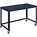 Lorell SOHO Personal Mobile Desk - Rectangle Top - 200 lb Capacity - 48" Table Top Length x 24" Table Top Width - 30" Height - Assembly Required - Navy - Steel - 1 Each