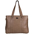 Kenneth Cole Reaction Faux Leather Women's Triple-Compartment Top-Zip Laptop Tote With 15" Laptop Pocket, 13"H x 16 3/4"W 4 1/2"D, Taupe 1 thumbnail image
