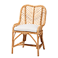 bali & pari Arween Rattan Dining Accent Chair, Natural Brown