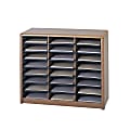 Safco® Value Sorter® Steel Corrugated Literature Organizer, 24 Compartments, Medium Oak