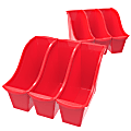 Storex® Book Bins, Medium Size, Red, Pack Of 6