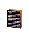 Safco® Value Sorter® Steel Corrugated Literature Organizer, 36 Compartments, Medium Oak