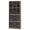 Safco® Value Sorter® Steel Corrugated Literature Organizer, 72 Compartments, Medium Oak