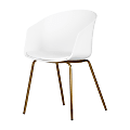 South Shore Flam Chair With Metal Legs, White/Gold