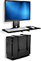 Mount-It! Monitor And Keyboard Steel Wall Mount With CPU Holder For 32” Monitors, 19-3/4”H x 25-13/16”W x 12-7/16”D, Black