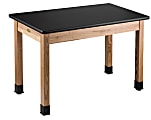 National Public Seating NPS Wood Science Lab Table, 30" x 72" x 24", Black/Ash