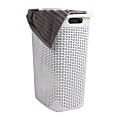 Mind Reader 60L Slim Laundry Hamper Clothes Basket With Lid, 24-3/20"H x 13-3/4"W x 17-13/20"L, White 1 thumbnail image