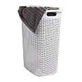 Mind Reader 60L Slim Laundry Hamper Clothes Basket With Lid, 24-3/20"H x 13-3/4"W x 17-13/20"L, White 1 thumbnail image