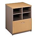 Bush Business Furniture Office Advantage Storage Cabinet, 24"W, Light Oak/Sage, Standard Delivery