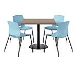 KFI Studios Proof Cafe Pedestal Table With Imme Chairs, Square, 29”H x 36”W x 36”W, River Cherry Top/Black Base/Moonbeam Chairs, 840031940773 1 thumbnail image