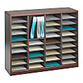 Safco® E-Z Stor® Wood Literature Organizer, 36 Compartments, 32 1/2"H, Mahogany 1 thumbnail image