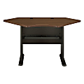 Bush Business Furniture Office Advantage Corner Desk 42"W, Sienna Walnut/Bronze, Standard Delivery