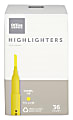 Office Depot® Brand Pen-Style Highlighters, Chisel Tip, 100% Recycled Plastic Barrel, Fluorescent Yellow, Pack Of 36