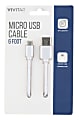 Vivitar USB-A To Micro USB Cable, 6', White, NIL5006-WHT-STK-24