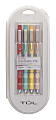 TUL® GL Series Retractable Gel Pens, Medium Point, 0.8 mm, Assorted Barrel Colors With Silver Brushed Foil, Assorted Metallic Inks, Pack Of 4 Pens
