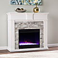 SEI Furniture Bondale Color-Changing Electric Fireplace, 38-1/4”H x 41-3/4”W x 15-3/4”D, White/Gray Faux Stone 1 thumbnail image