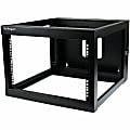 StarTech.com 6U 22in Depth Hinged Open Frame Wallmount Server Rack - Wall-mount your server or networking equipment with a hinged rack design for easy access and maintenance - 6u Wallmount Rack - 6u Wall Mount Rack - Wall Mount Open Rack
