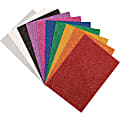 Creativity Street 9x12 Wonderfoam Glitter Sheets - Art Project, Craft Project - 8.50" x 8.25"11.70" - 10 / Pack - White, Silver, Gold, Orange, Red, Pink, Green, Blue, Purple, Black - Foam