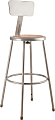 National Public Seating Hardboard Stool With Back, 30"H, Gray 1 thumbnail image
