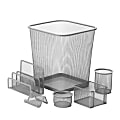 Honey-Can-Do 6-Piece Mesh Desk Organizer Set, Silver