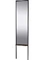 Adesso® Monty Rectangular Leaning Mirror, 65-1/8”H x 15”W x 3-1/2”D, Black/Walnut