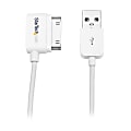 StarTech.com 1m (3 ft) Right Angle Apple® 30-pin Dock Connector to USB Cable for iPhone / iPod / iPad with Stepped Connector 1 thumbnail image