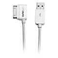 StarTech.com 1m (3 ft) Left Angle Apple® 30-pin Dock Connector to USB Cable for iPhone / iPod / iPad with Stepped Connector 1 thumbnail image