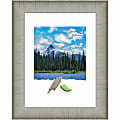 Amanti Art Rectangular Narrow Picture Frame, 14” x 17" With Mat, Elegant Brushed Pewter 1 thumbnail image