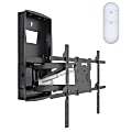 Mount-It! Motorized Fireplace TV Mount With Recessed Base For Screen Sizes 42" To 80", 6”H x 18”W x 33”D, Black