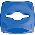Rubbermaid Commercial Untouchable Single Stream Recycling Container Combo Lids - Square - Plastic - 4 / Carton - Blue 1 thumbnail image