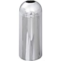 Safco Reflections By Open Top Dome Receptacle, Chrome - 15 gal Capacity - Round - Puncture Resistant, Fire-Safe - 34" Height x 15" Width x 15" Depth x 15" Diameter - Steel - Chrome - 1 1 thumbnail image