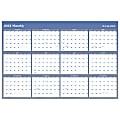 2024 AT-A-GLANCE® Vertical/Horizontal Reversible Erasable Yearly Wall Calendar, 48" x 32", Blue, January to December 2024, A1152