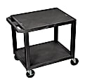 H. Wilson 26" Plastic Utility Cart, 26"H x 24"W x 18"D, Black