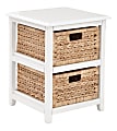 Office Star Seabrook Drawer Storage Unit, 2-Tier, 2 Drawers, 21-1/4” x 16-1/2”, White/Natural 1 thumbnail image