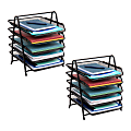 Mind Reader Network Collection, 5-Tier Paper Tray, File Storage, Desktop Organizer, Metal Mesh, 14-1/2"H x 14"W x 11-3/4" L, Set of 2, Black